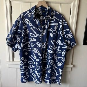 Patagonia Navy Batik Climbing Print Shirt